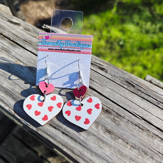 Polka dot hearts earrings