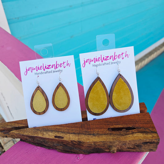 Jamielizabeth Golden Suede Earrings