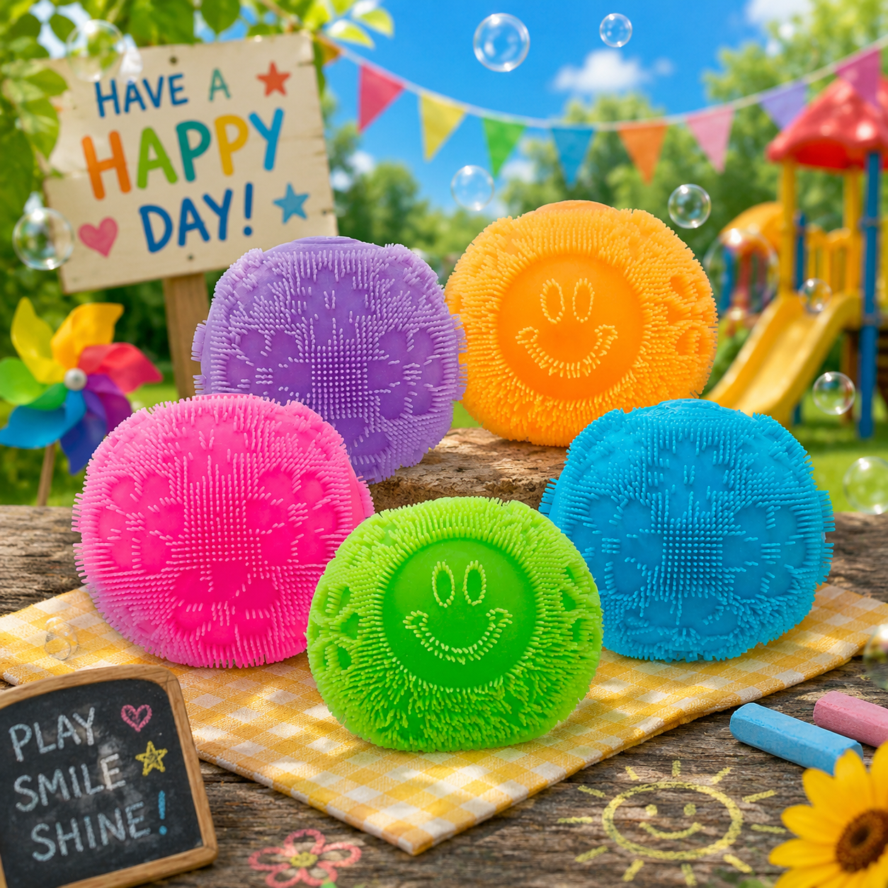 Flower Fuzz Ball Squishy