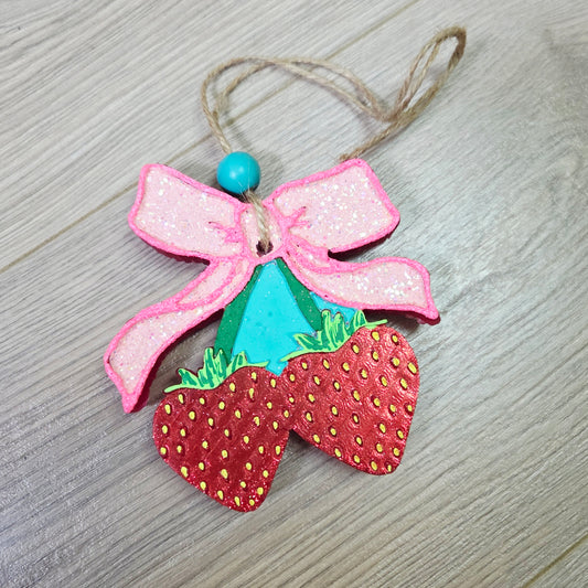 Strawberry Leather Car Freshie