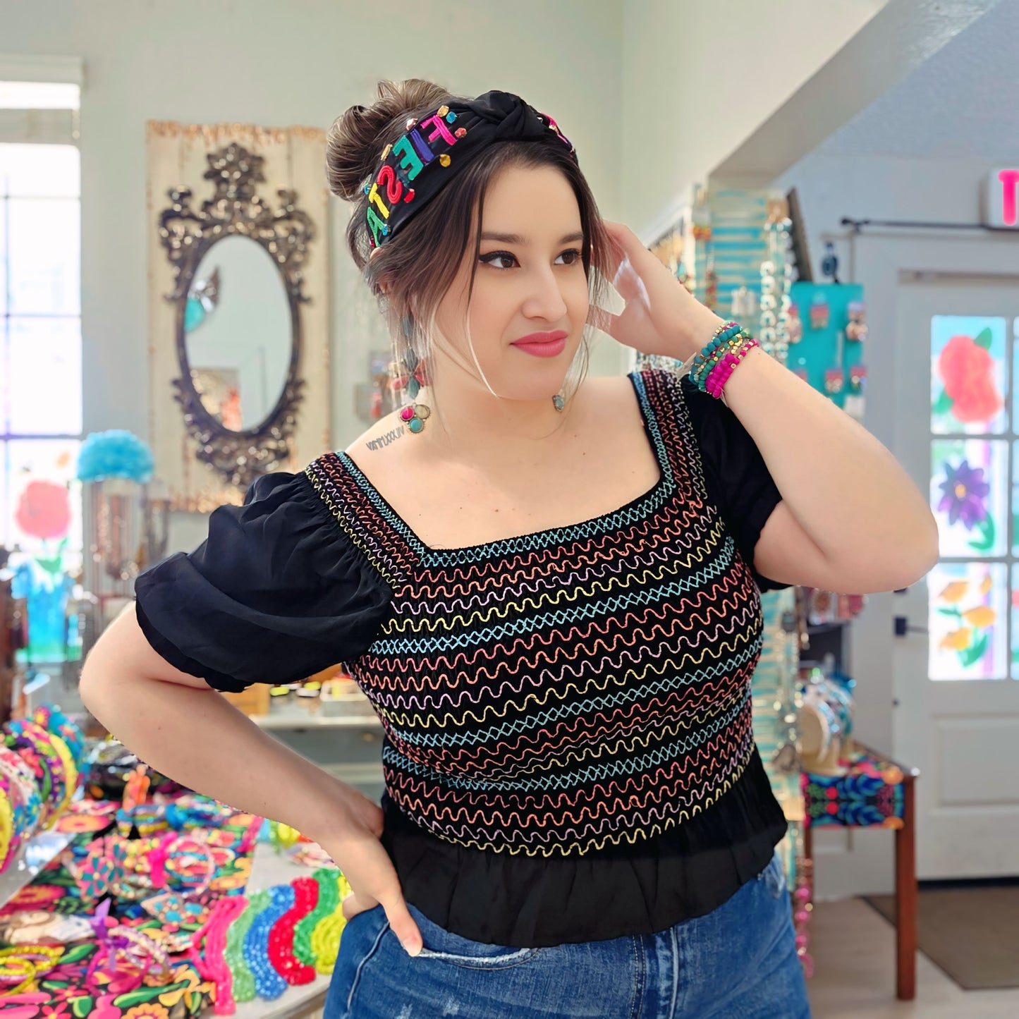 Talkin Smocked Blouse