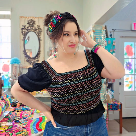 Talkin Smocked Blouse
