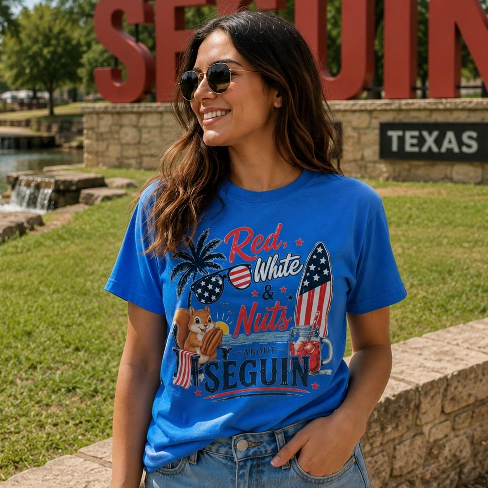 Red, White & Nuts About Seguin Tee