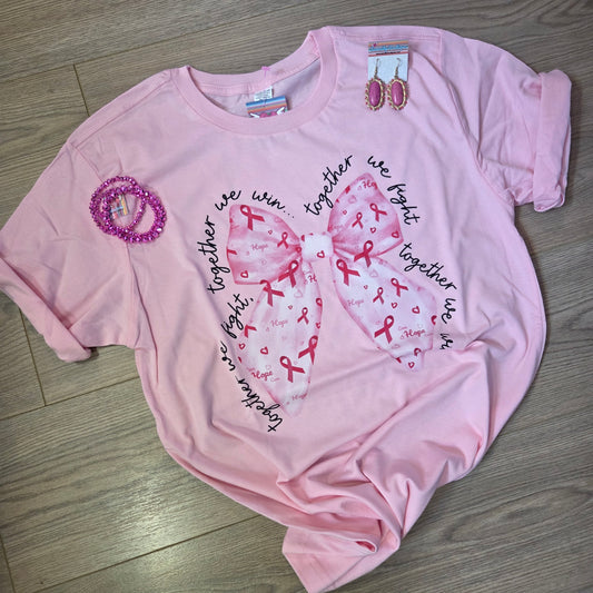 Pink Ribbons Bow Tee