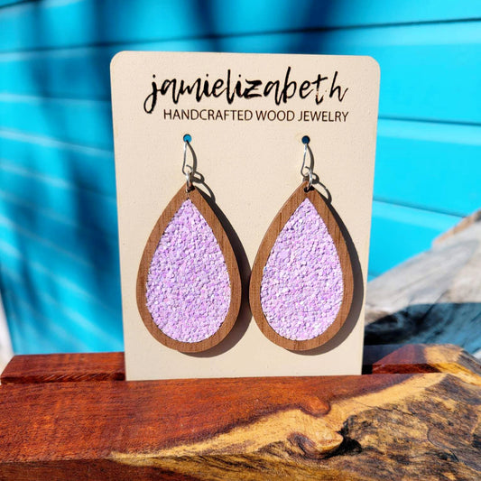 Lilac Glitter Teardrop